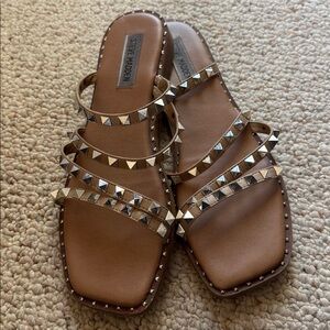 Steve Madden Brown Sandals with Silver Studs